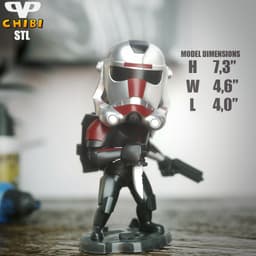 Star Wars Hunter Chibi STL for 3D Printing ChibiSTL 3DXM 3d model
