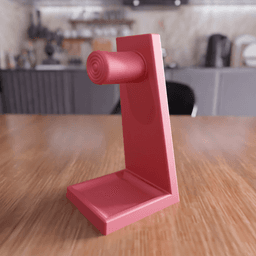 Modern Headphone Stand with Integrated Tray 3d model
