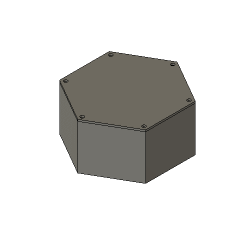 Hexagon box 100mm dia 3d model