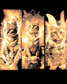 Cosmic connection between Cats and Butterflies - Set of 3 Bookmarks 3d model
