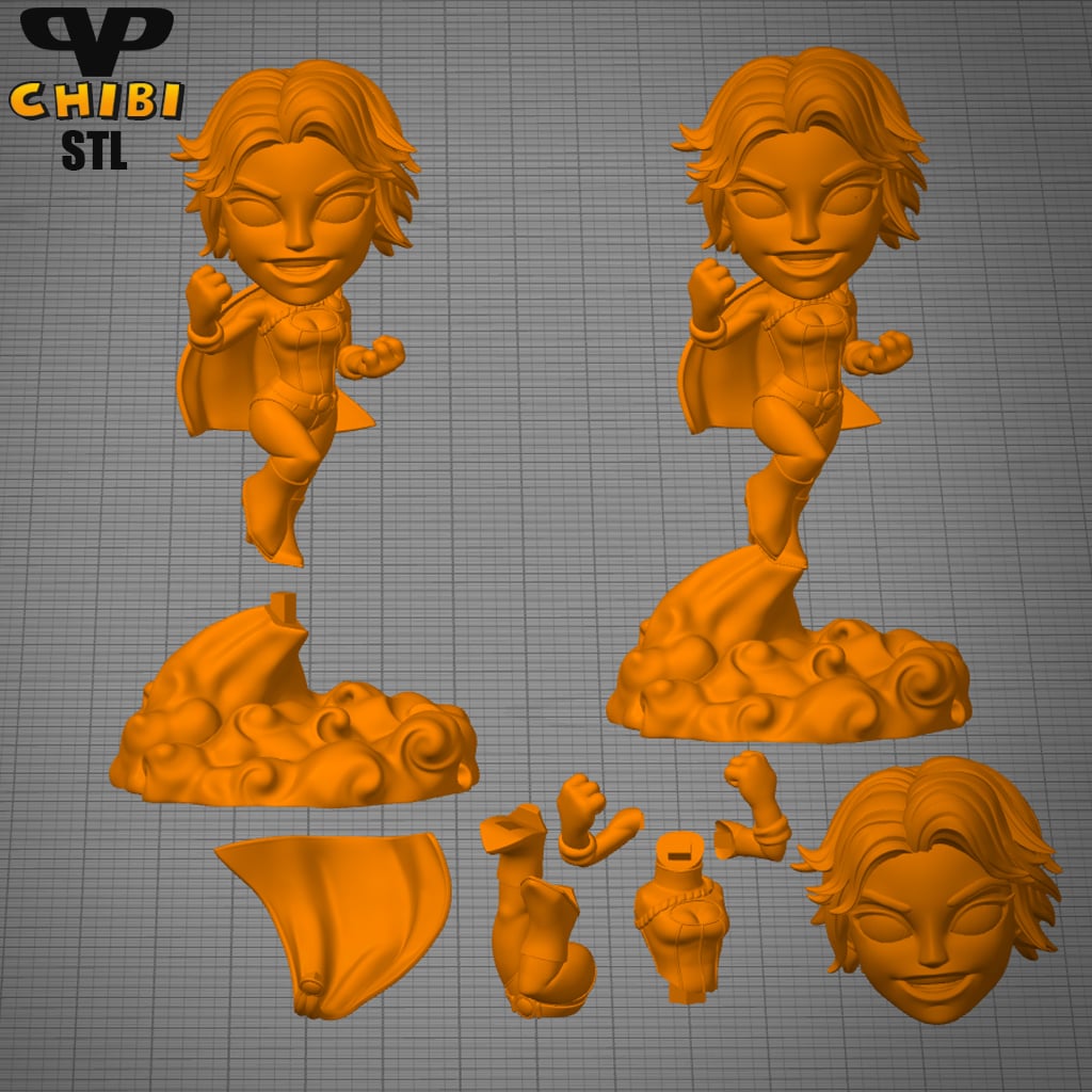 Power Girl Chibi STL for 3D Printing ChibiSTL 3DXM 3d model