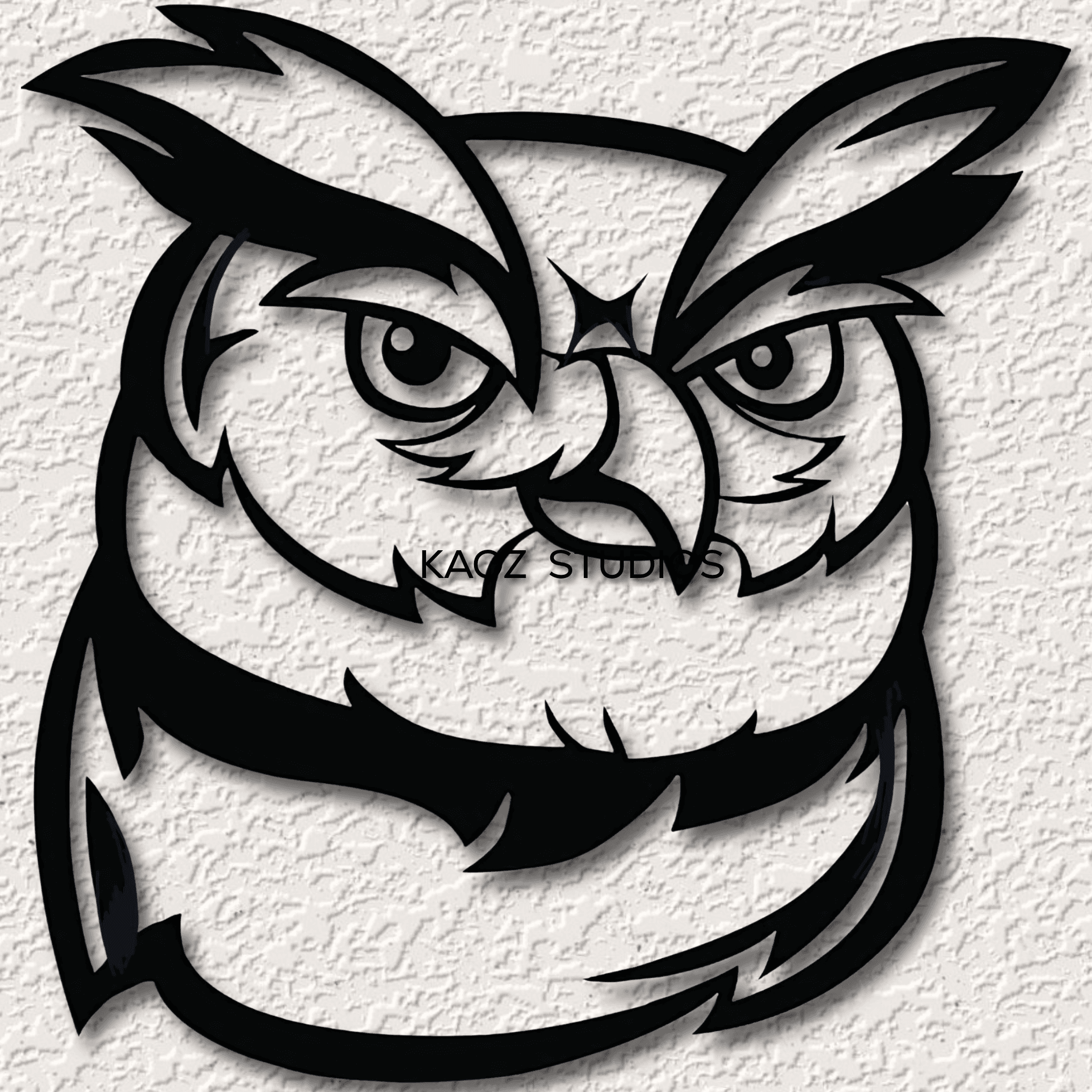 wise owl wall art bird wall decor 2d mascot decoration 3d model