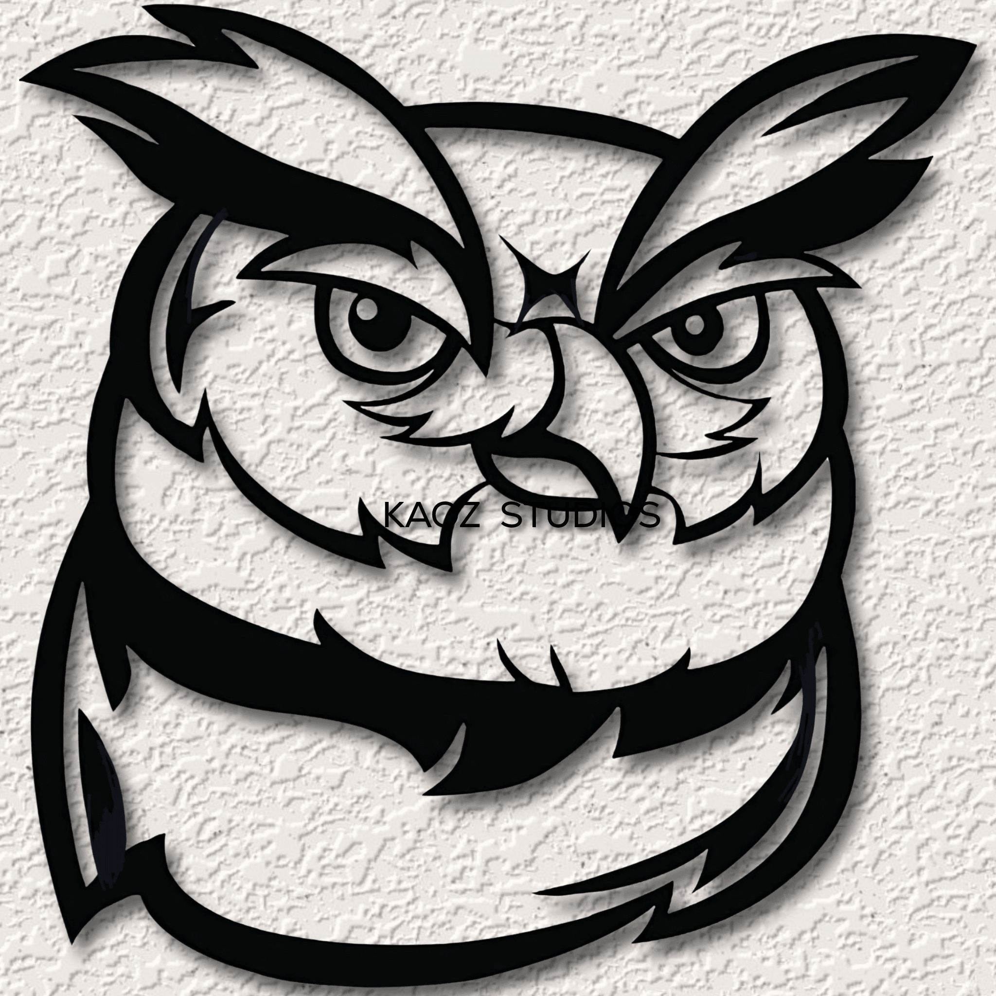 wise owl wall art bird wall decor 2d mascot decoration 3d model
