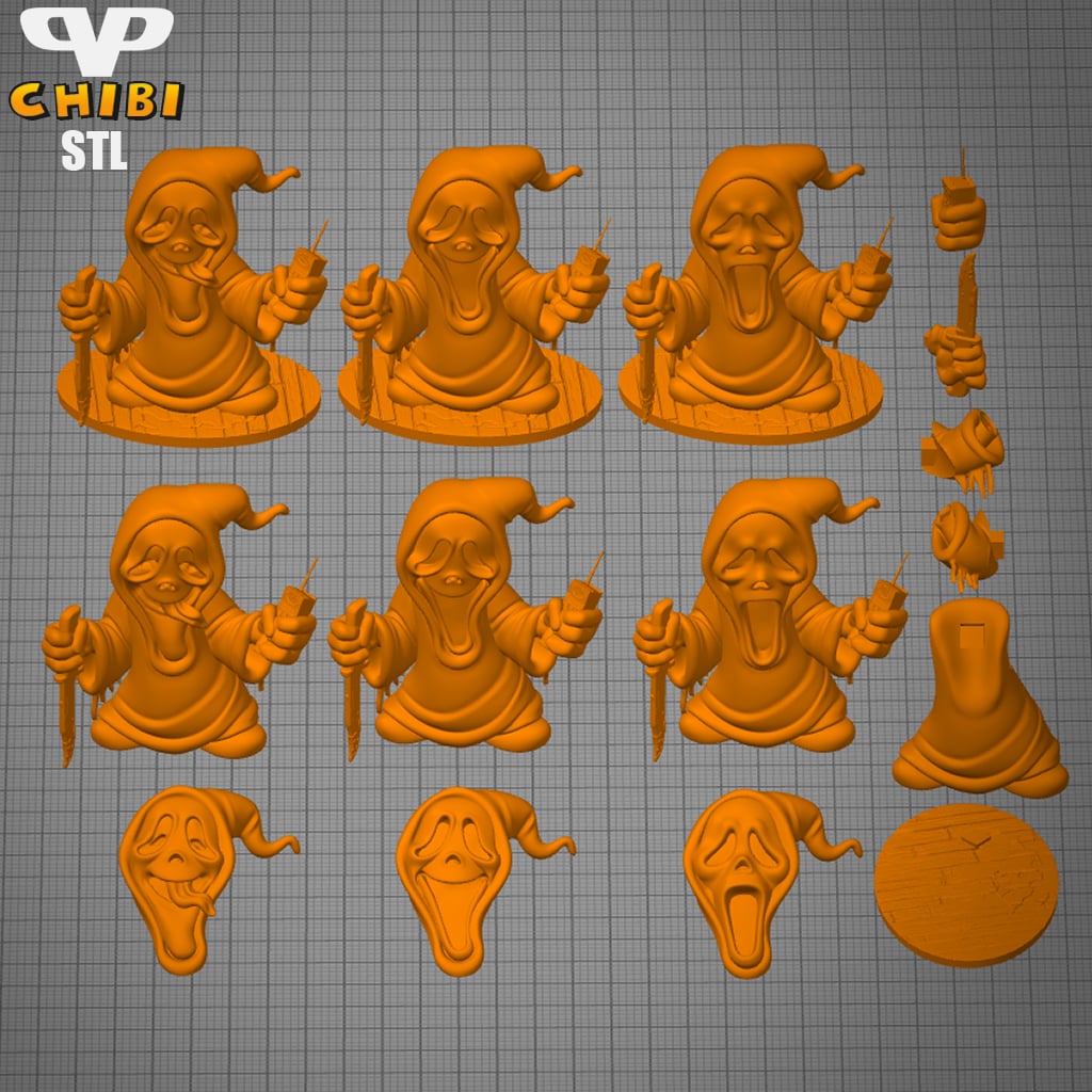Ghostface Chibi STL for 3D Printing ChibiSTL 3DXM 3d model