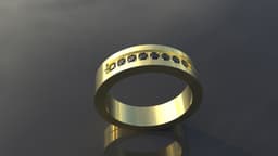 Luxury Channel Set Band Titan Blue 3d model