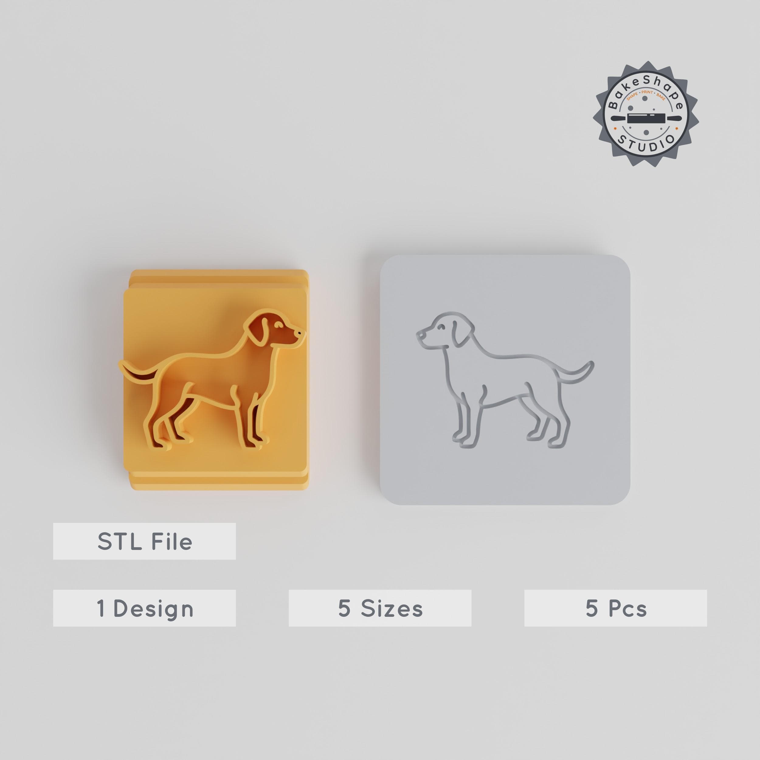 Labrador Retriever Stamp Tile Set, 5 Sizes, Perfect for Clay, Cookies & Fondant, Animal Dog Design PRODUCT_2009 3d model