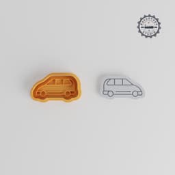 Minivan Shape Cutter & Stamp Set, Cookie & Fondant Tool, 3 Sizes, 6 Pieces, Family Car, Soccer Van, Mom's Vehicle, Travel Wagon PRODUCT_3243 3d model