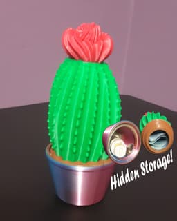 Cash Stash Cactus - Cashtus - Support Free 3d model