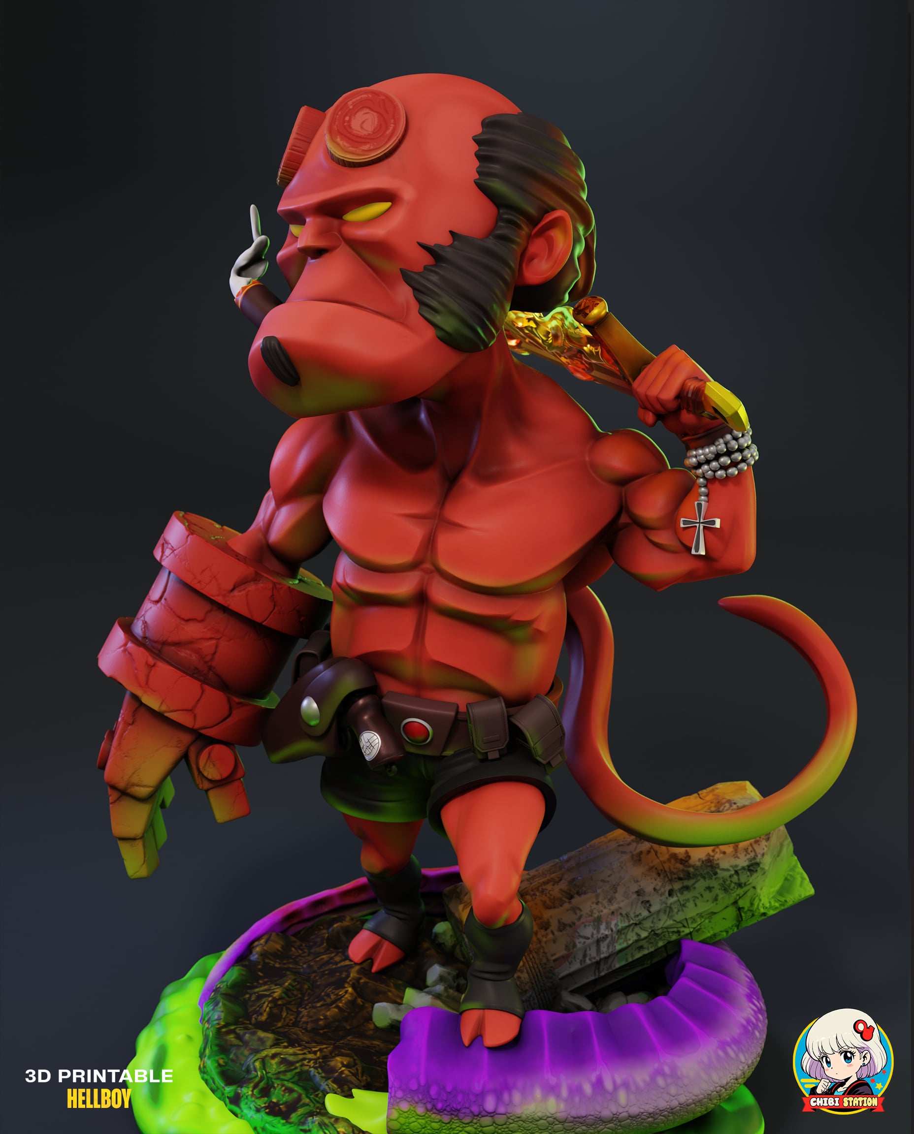 HellBoy Chibi - Premium Collectible 3d model