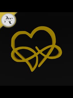Simple Heart Symbol - 2D Art 3d model