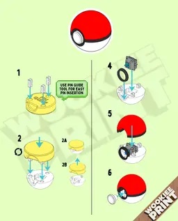 Pokeball Clicker Fidgets - PACK 2 3d model