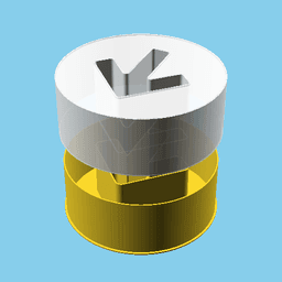 Disc with an arrow, nestable box (v1) 3d model