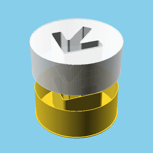 Disc with an arrow, nestable box (v1) 3d model