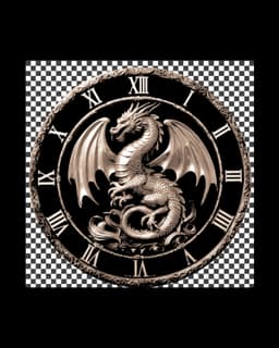The European Dragon in its Majesty - Golden Clockface 3d model