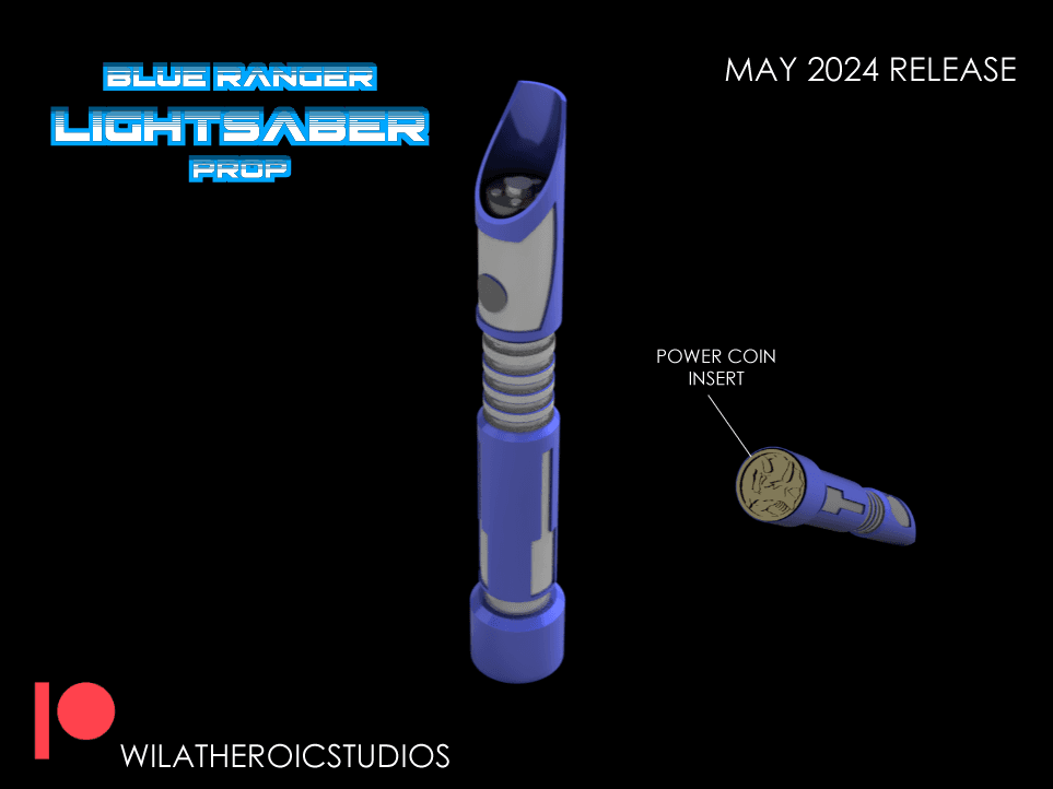Blue Ranger Lightsaber with LEDs 3d model