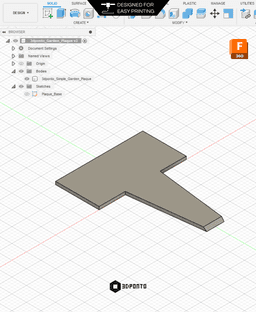 Simple Garden Plaque 3d model