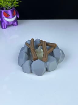 Fire tea light decor 3d model