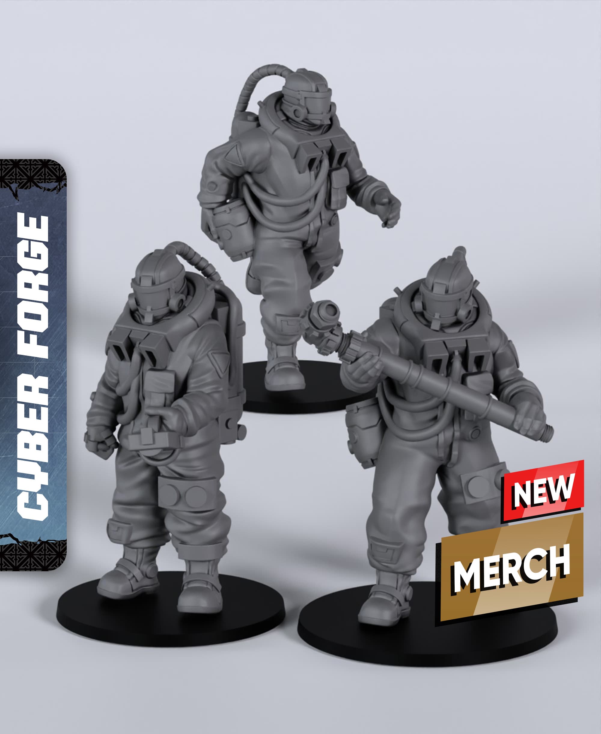 Crewmen - With Free Cyberpunk Warhammer - 40k Sci-Fi Gift Ideas for RPG and Wargamers 3d model