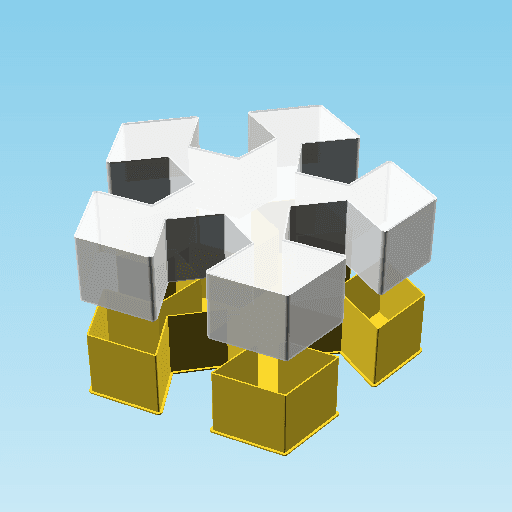 StarPentha, nestable box (v2) 3d model