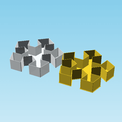 StarPentha, nestable box (v2) 3d model