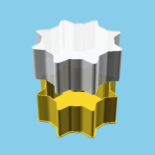 Disc with border variation (8 Points), nestable box (v1) 3d model