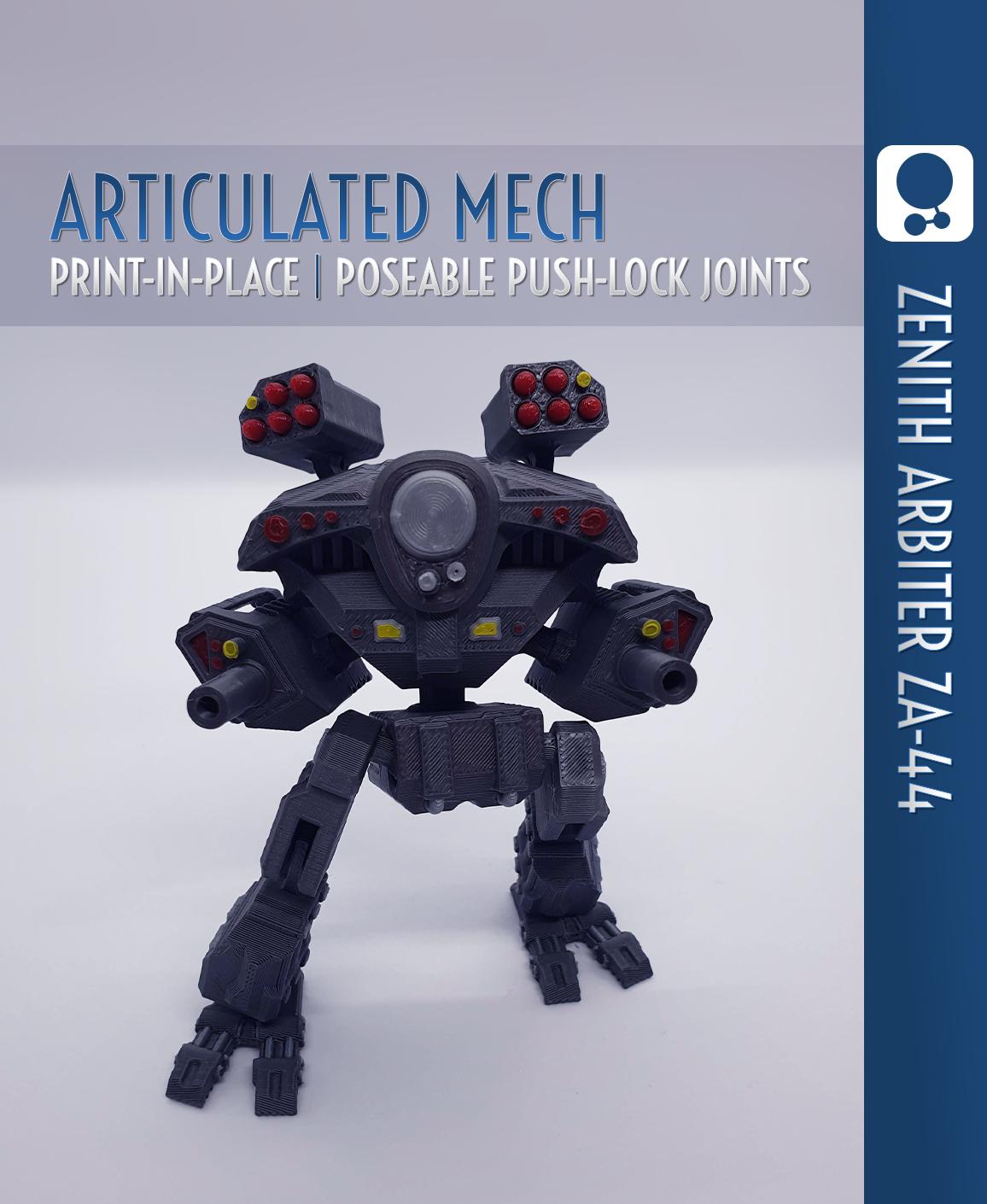 Articulated Mech — Zenith Arbiter ZA-44 || Print-in-Place 3d model