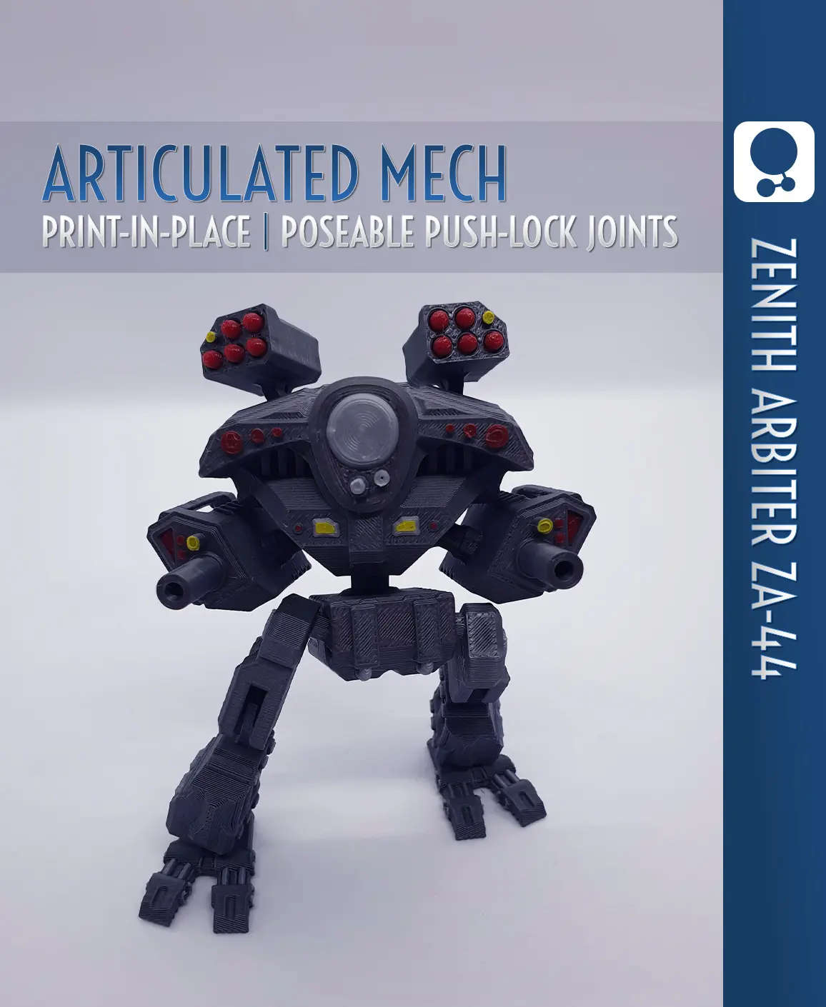 Articulated Mech — Zenith Arbiter ZA-44 || Print-in-Place 3d model