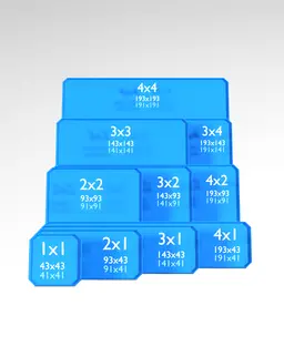 1x1x0.5 CU - Curved - Double Divided Bin - Multibin Insert 3d model