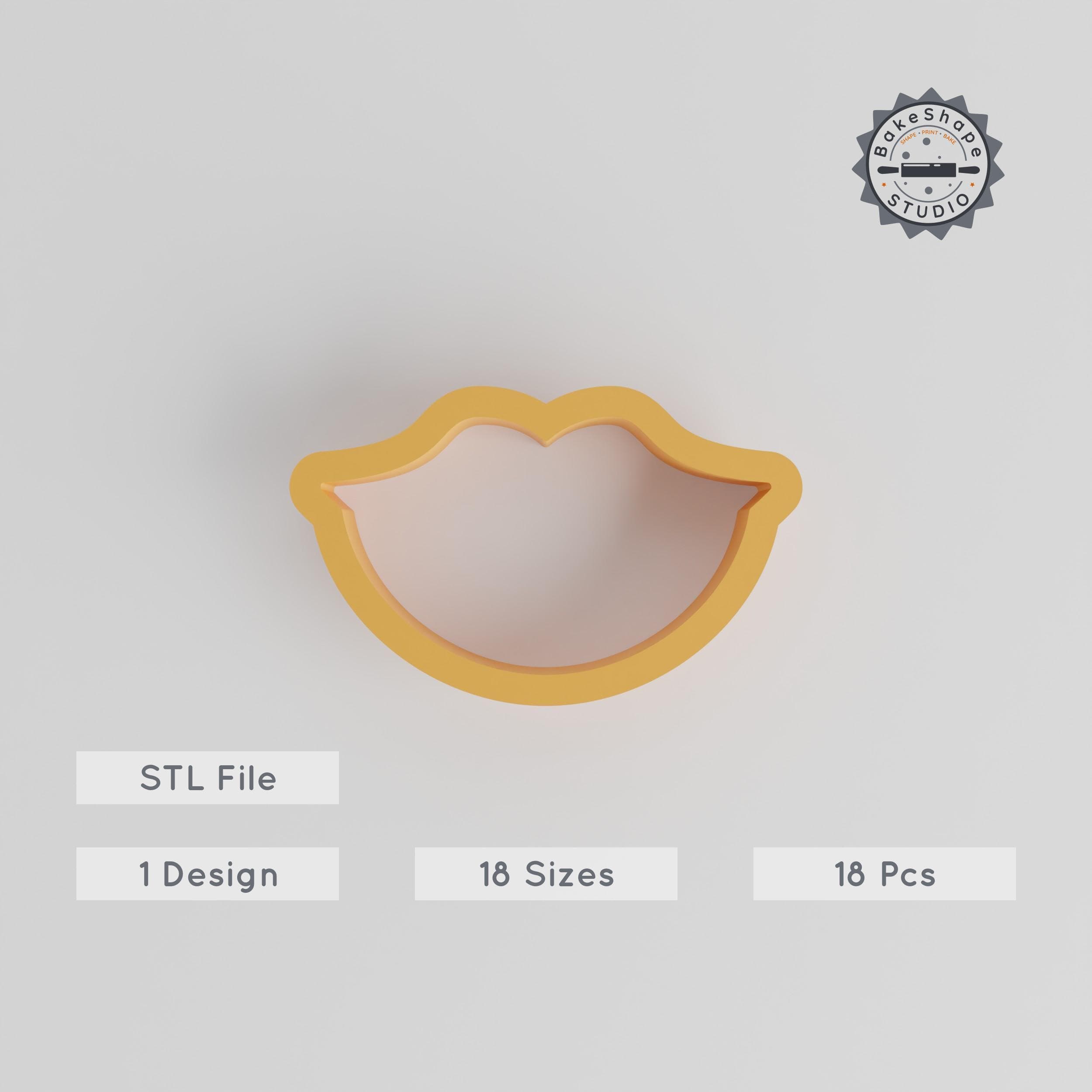 Lips Shape Cutter Set, 18 Sizes 0.75"-5", Perfect for Cookies, Fondant & Clay PRODUCT_3639 3d model