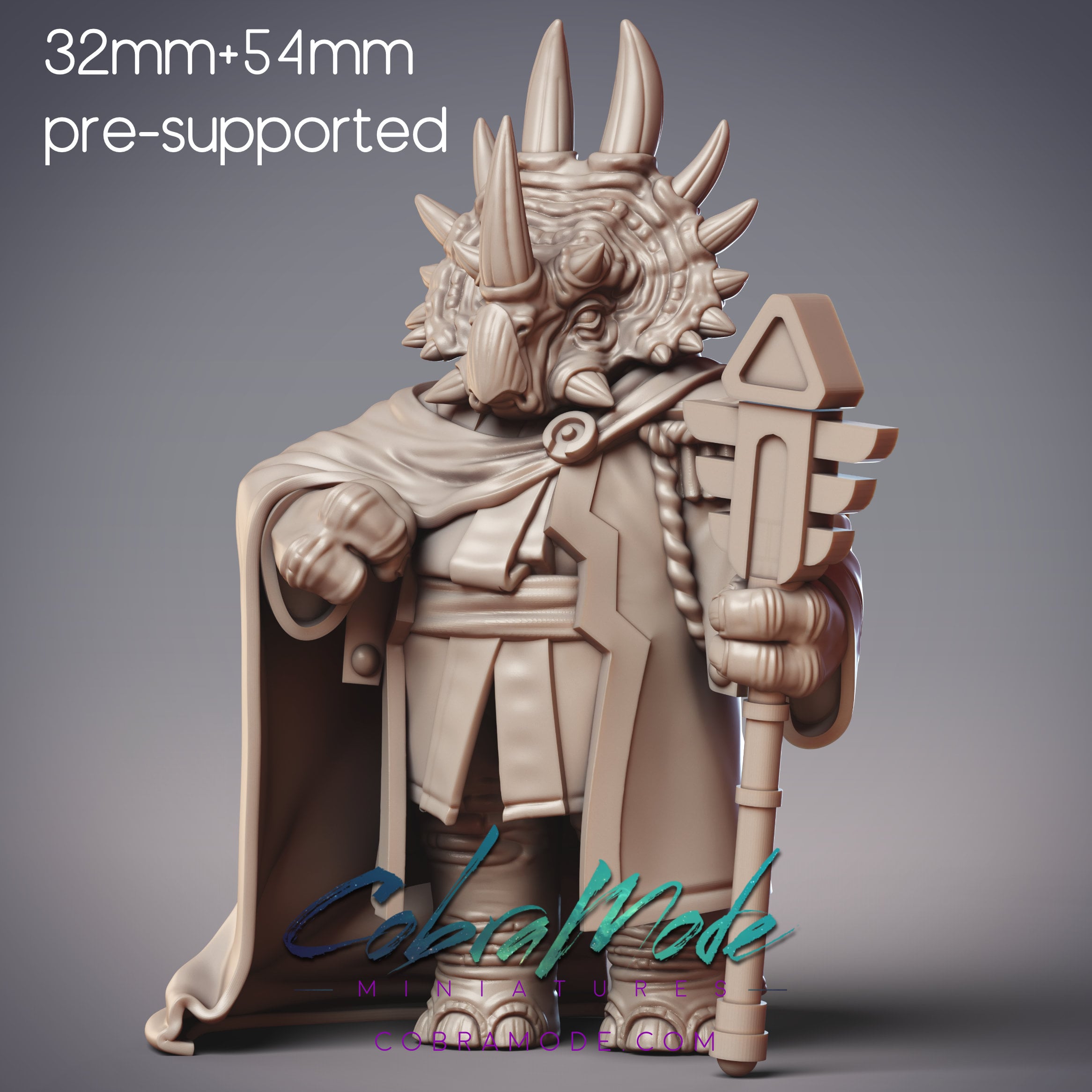 Dinosaur Folk Commander - Drakthor, Dinovian Explorer (Pre-Supported) 3d model