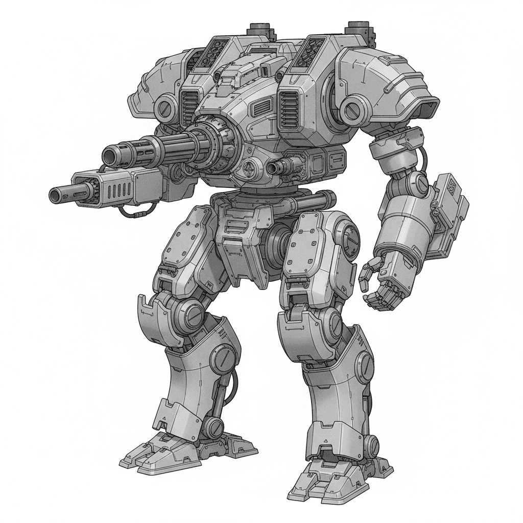 Military Mechs : Heavy Cannon Fortress Mech 3d model