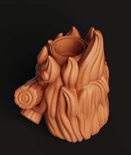 Fire Demon Tea Light Holder | Fantasy Fire Spirit Statue | Whimsical Flame Decor | Movie Fan Art 3d model