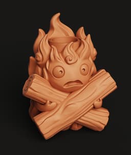Fire Demon Tea Light Holder | Fantasy Fire Spirit Statue | Whimsical Flame Decor | Movie Fan Art 3d model