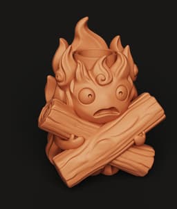 Fire Demon Tea Light Holder | Fantasy Fire Spirit Statue | Whimsical Flame Decor | Movie Fan Art 3d model