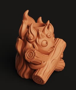 Fire Demon Tea Light Holder | Fantasy Fire Spirit Statue | Whimsical Flame Decor | Movie Fan Art 3d model