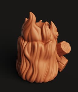 Fire Demon Tea Light Holder | Fantasy Fire Spirit Statue | Whimsical Flame Decor | Movie Fan Art 3d model