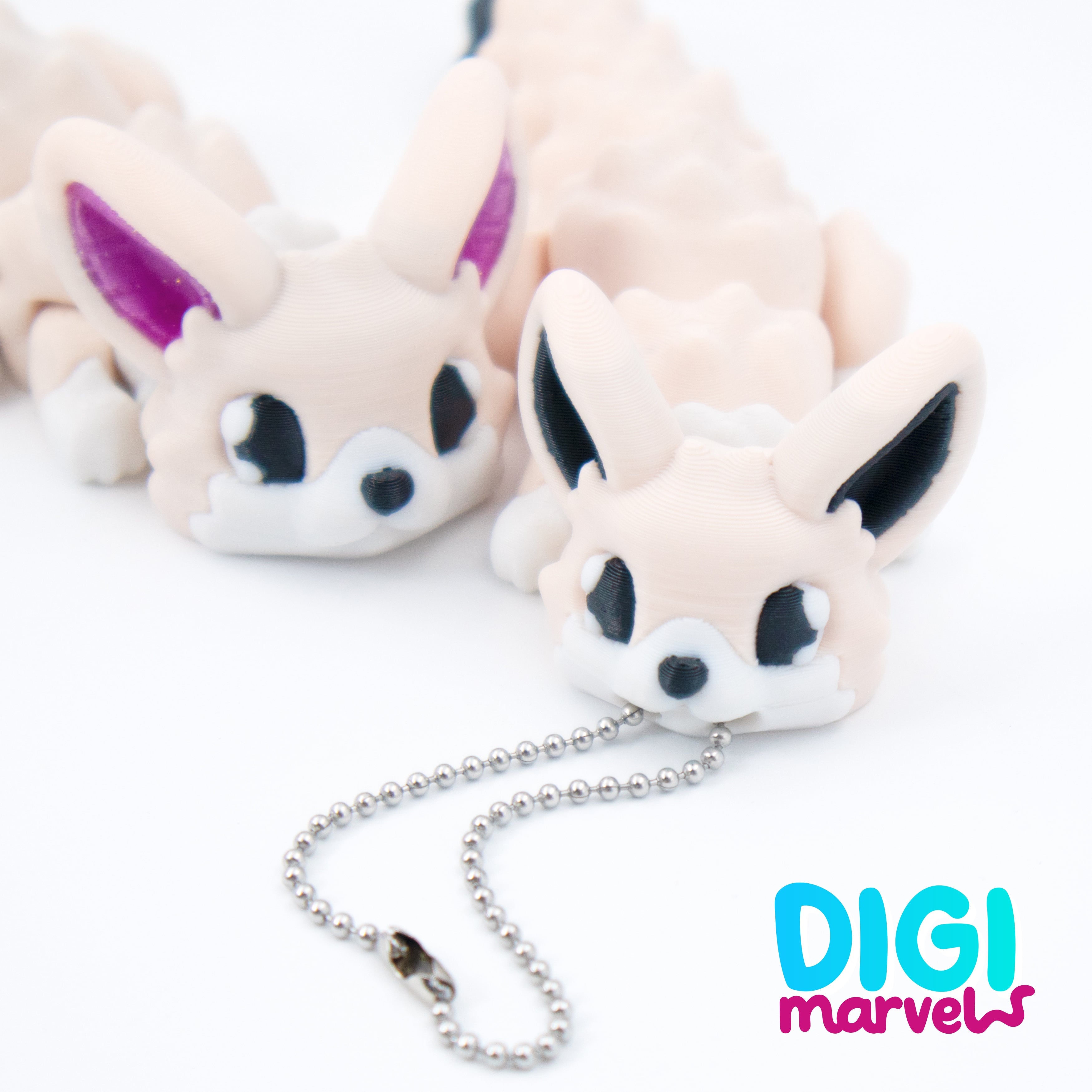 Fennec Fox Flexi + Keychain 3d model