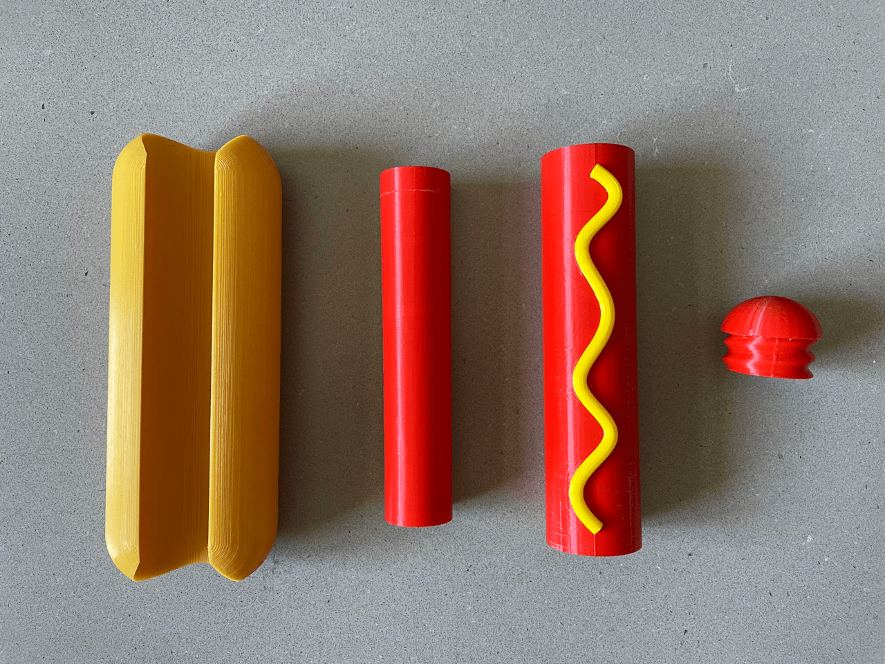 Collapsing Hot Dog Sword - Fidget Collapsible Sword Print-In-Place 3d model