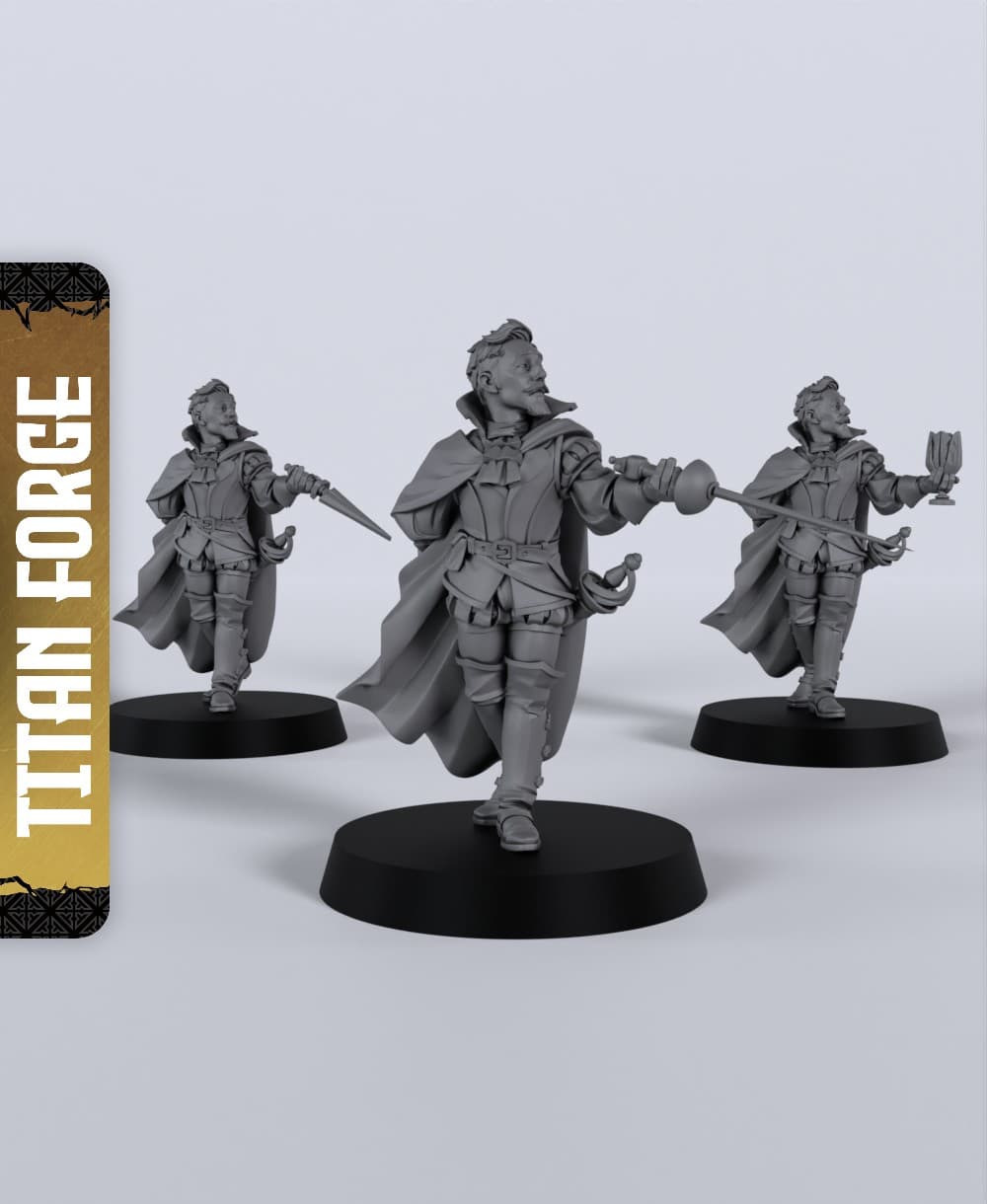 Human Rogue - With Free Dragon - 5e DnD Inspired for RPG and Wargamers 3d model