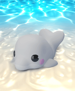 Flexi Beluga Whale Keychain (Single Color) 3d model