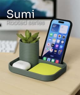 Compact Phone and Planter Desk Tray – Sumi 3d model