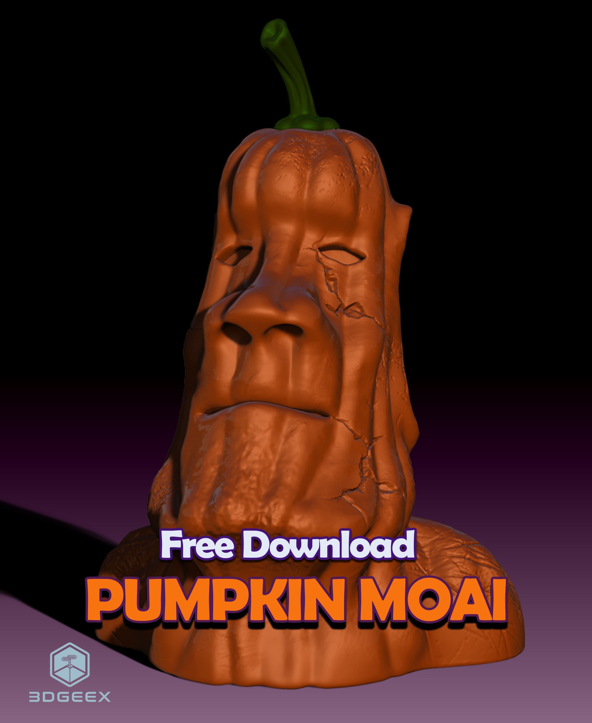 Pumpkin Moai 3d model