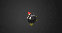 Hanging Mario Bobomb Xmas Tree Decoration - santa hat 3d model
