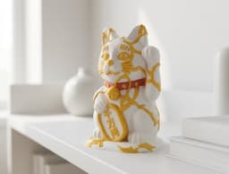 Kintsugi Style Maneki-neko Money Cat Decor 3d model