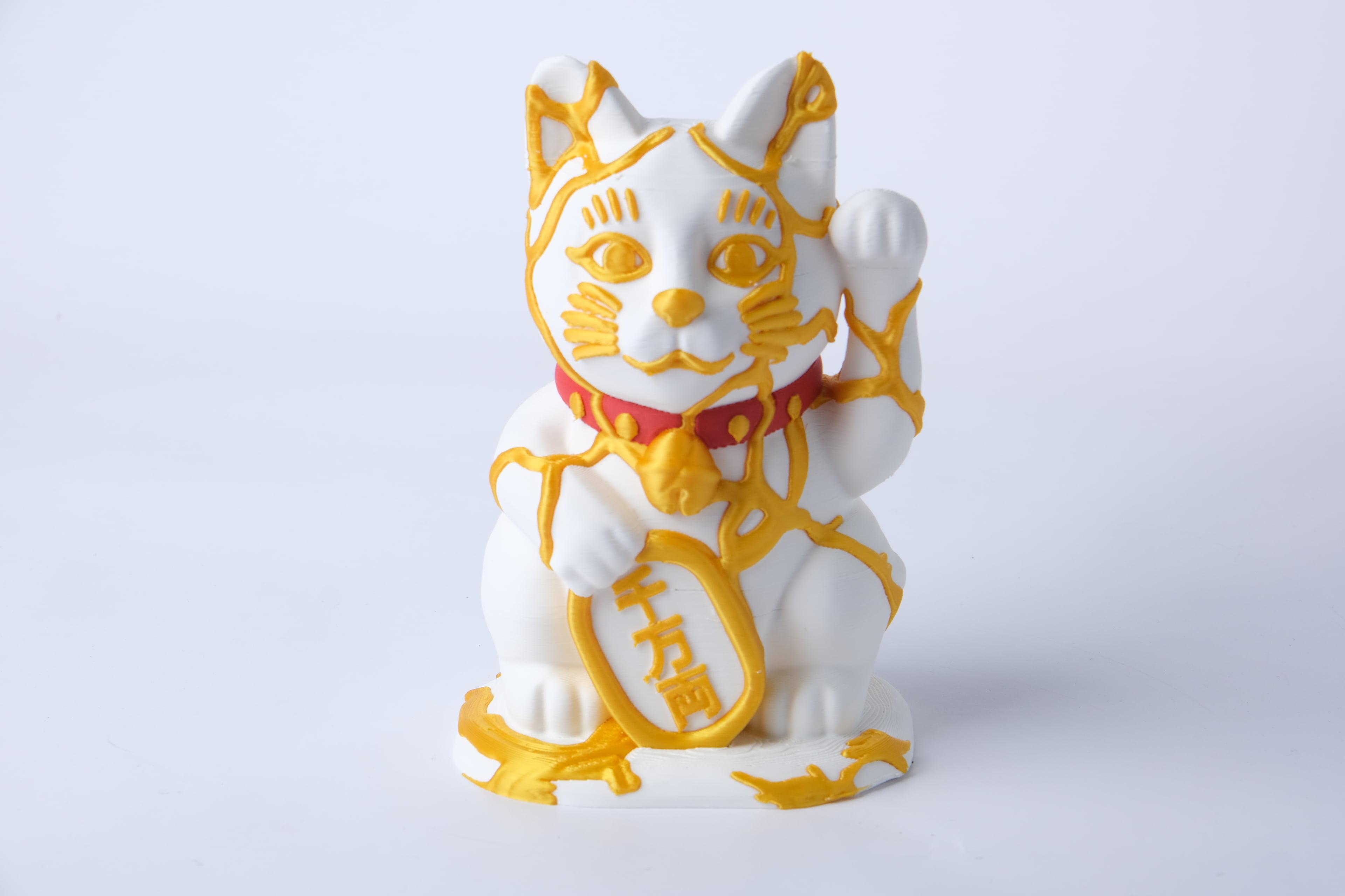 Kintsugi Style Maneki-neko Money Cat Decor 3d model