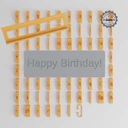 Liberation Sans Font Tile Set, 80 Pieces, 1/2" Size, Ideal for Clay, Cookies & Fondant PRODUCT_2139 3d model