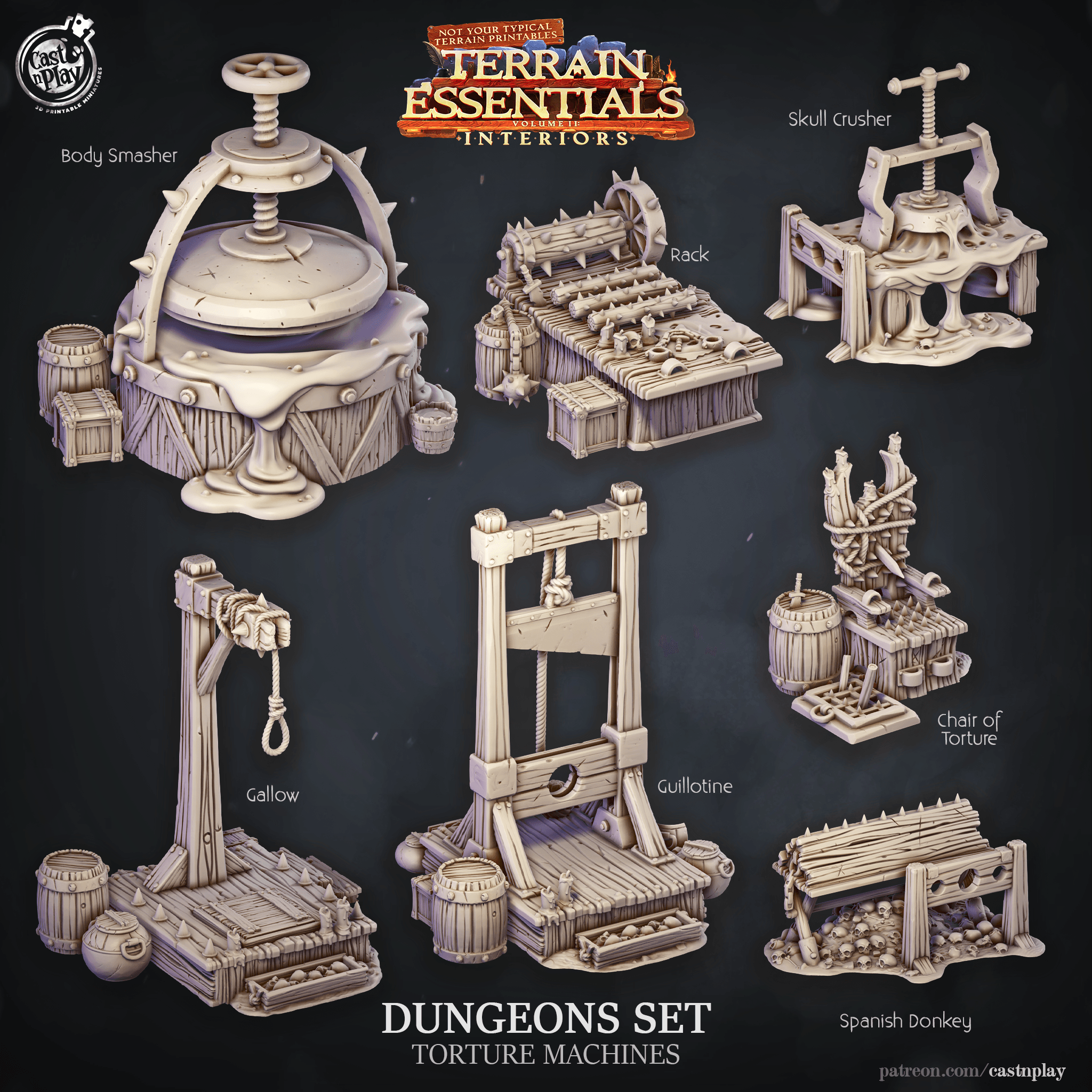 Dungeons Set (Pre-Supported) 3d model