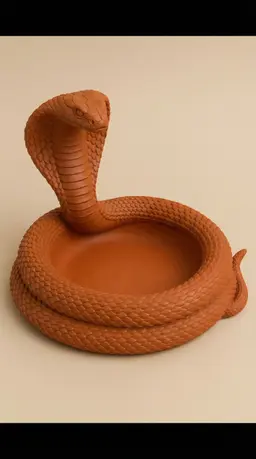 Coiled Snake Catchall Bowl STL | Cobra Jewelry Dish | Rustic Reptile Home Decor | 3D Printable Entry 3d model