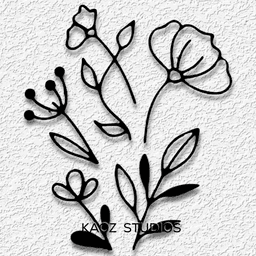 minimalist flower pack wall art floral wall decor 5 pieces flowers decoration 3d model