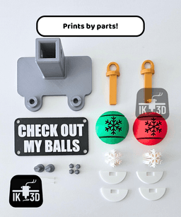 Personalizable Christmas Balls Hitch Cover / Multiparts / Single Color Printer 3d model